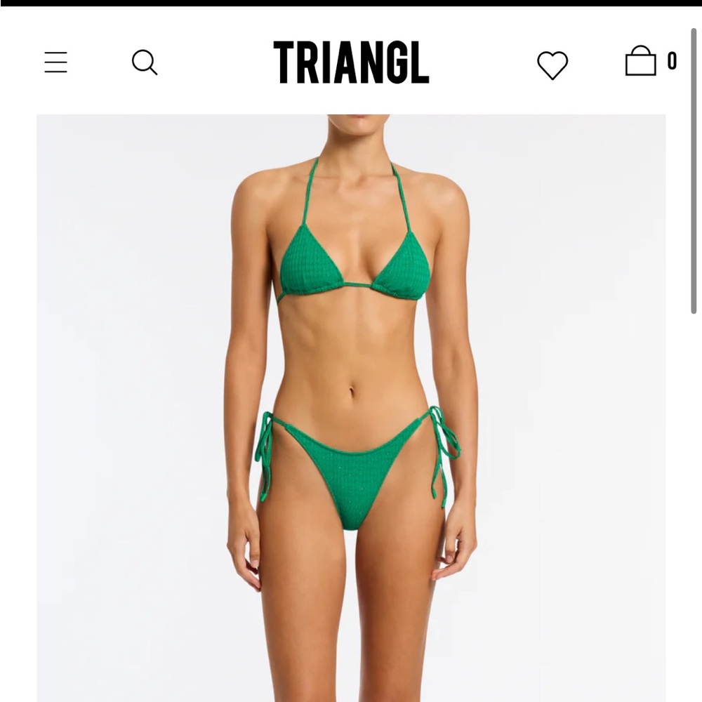 Green Triangl bikini!! Perfect condition! Top size Large and bottoms size medium
